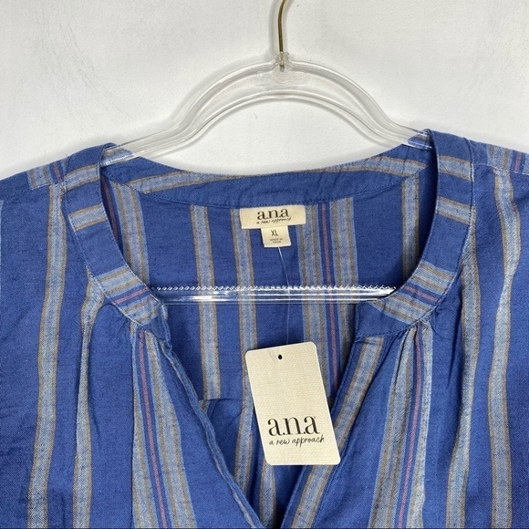 NWT a.n.a  Millie Stripe Navy Poets top - Picture 10 of 13